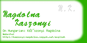 magdolna kaszonyi business card